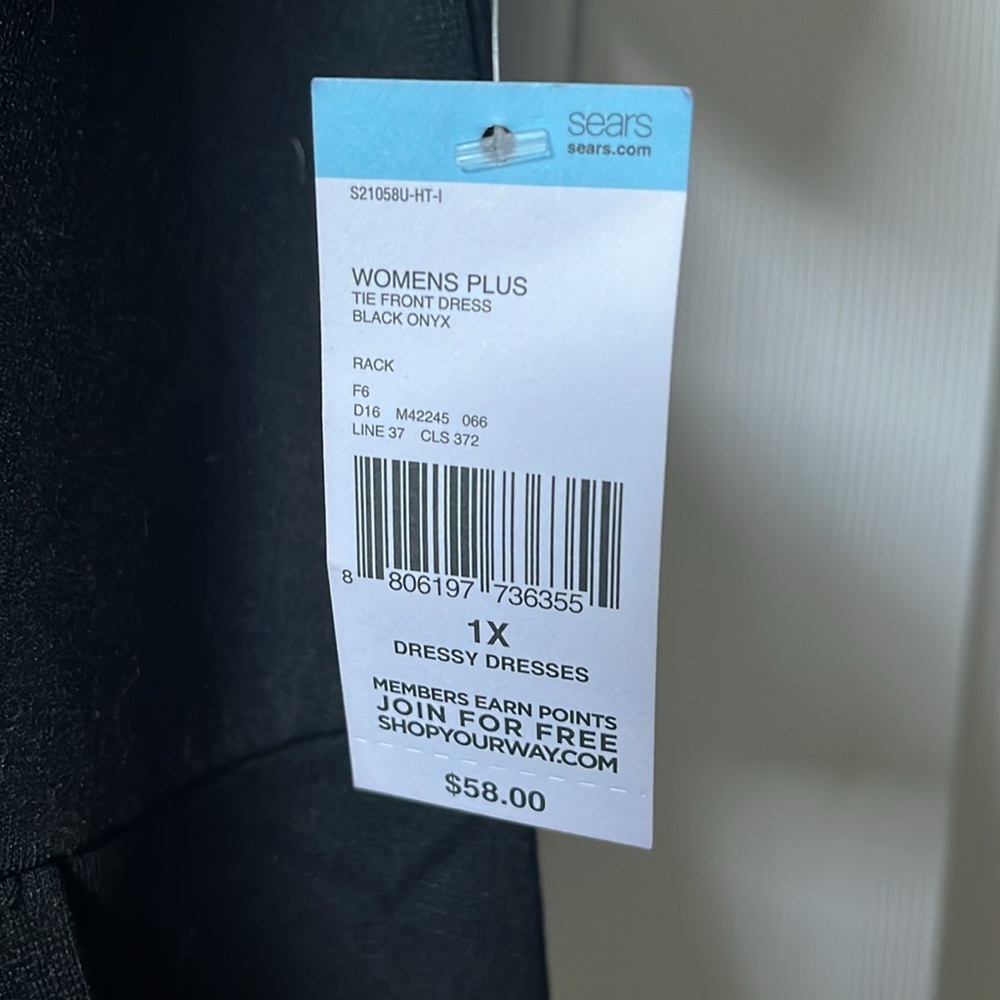 NWT Simply Emma Black Tie Front Dress - Picture 3 of 5